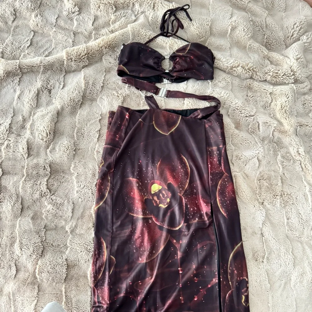 Outcast EXCLUSIVE Cutout Elektra Halter Maxi Dress Muse - Picture 2 of 3